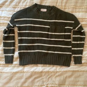 Pink Rose Green Sweater